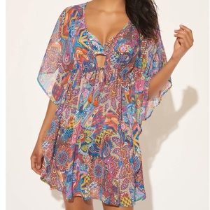 Bleu Rod Beattie caftan cover up, size Small